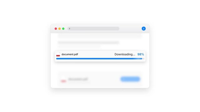 Motion graphic of downloading file from internet, flat modern computer style motion graphic