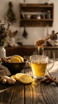 Herbal tea remedy: cold relief, viral infection, respiratory illness, cough treatment, runny fever, sore throat, fatigue ease, recovery booster, immunity support, seasonal symptom, health brew.