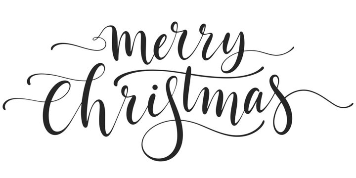 Merry christmas lettering calligraphy vector eps