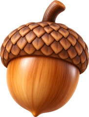 Cute 3D Acorn Isolated on Transparent Background © Herry