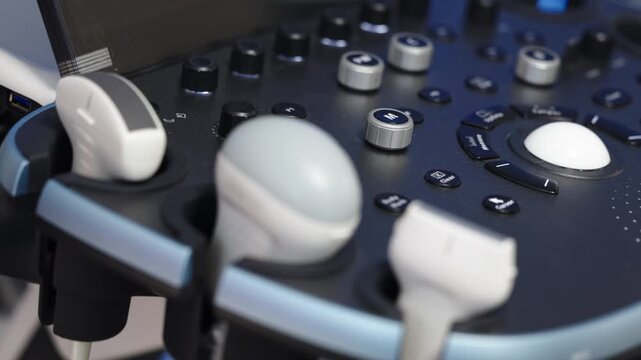 Ultrasound diagnostic system with multiple probes for different types of medical examination.