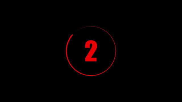 5 second countdown timer, Abstract countdown and rotating circular animation on black background.timer version included Movies start intro 5 4 3 2 1 count down