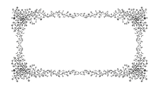 Minimal Delicate Ornamental Frame with Fine Vintage Details