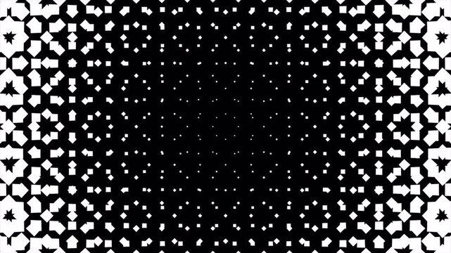 White Particle Dissolve Transition Effect on Black Background, 4K Alpha overlay