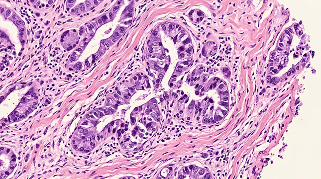 Pancreatic Cancer Pathology &ndash; Microscopic Pancreatic Adenocarcinoma Cells 1
