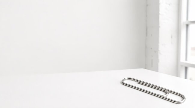 Jumbo paper clip on minimalist architect drafting table
