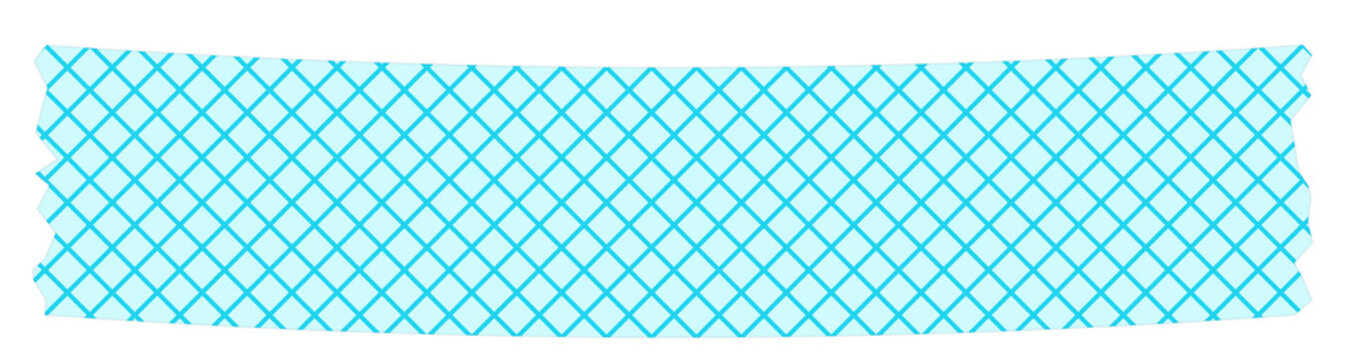 Cyan cross hatch diamond pattern decorative washi tape craft strip