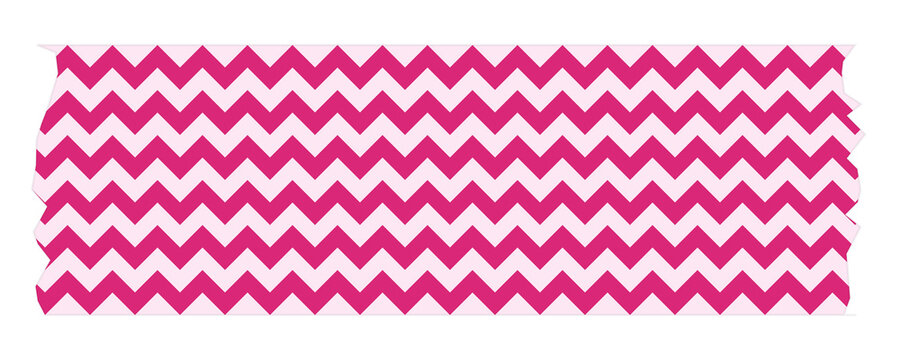 Pink and white zigzag chevron pattern washi tape for scrapbooking