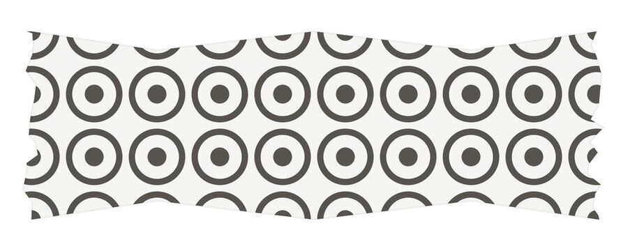 Decorative washi tape with grey overlapping semi circle scale pattern design