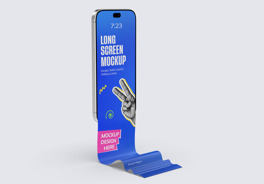 Long Scrolling Smartphone Screen Mockup