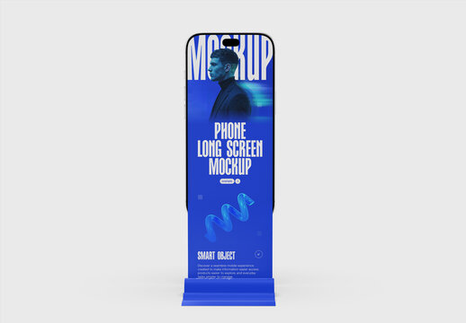 Smartphone Long Scroll Screen Mockup