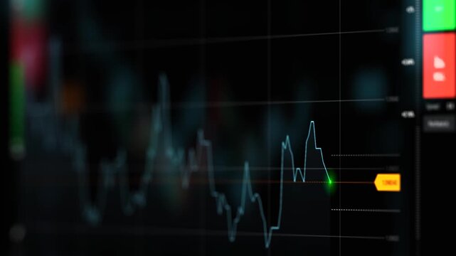 Cryptocurrency chart on a laptop screen. Ethereum and bitcoin quotes, online exchange and portfolio tracking