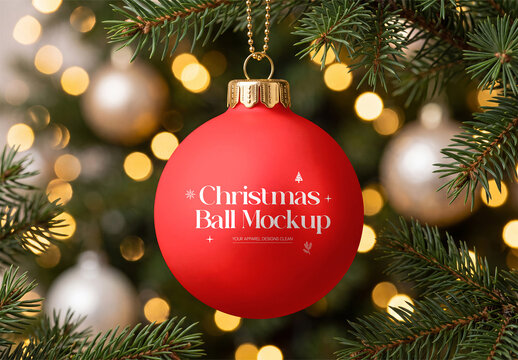Christmas Bauble Ornament Mockup