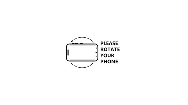 Please rotate your phone animated for mobile user experience and responsive web smartphone orientation