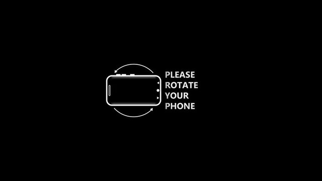 Please rotate your phone animation: mobile screen orientation prompt for landscape mode