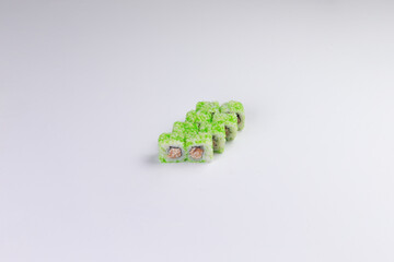 Green tobiko sushi rolls food preparation © Игорь Соколов