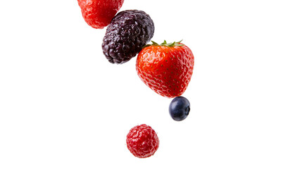 Isolated fresh ripe berries flying, falling, or hovering in air, healthy food concept © Cian