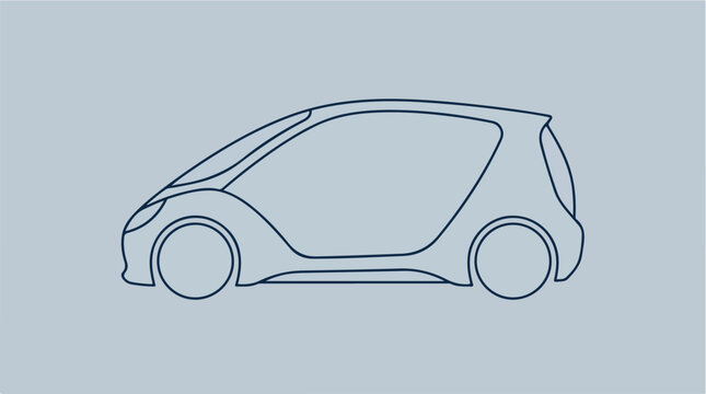 Outline drawing of futuristic compact vehicle