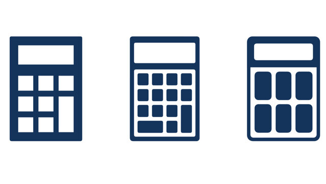 Business calculator icon set for accounting, finance, budgeting and financial analysis