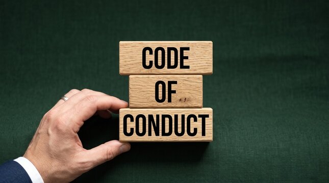 Code of Conduct Wooden Block Concept
