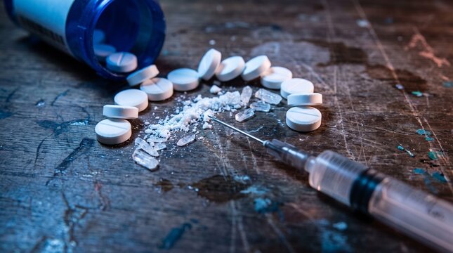 Addiction medicine: Fentanyl overdose risk with syringe, crushed pills and powder