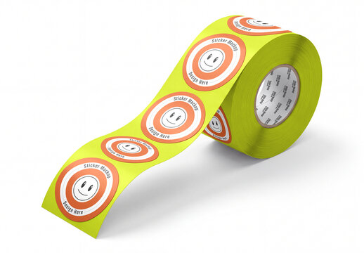 Sticker Roll Mockup with Label