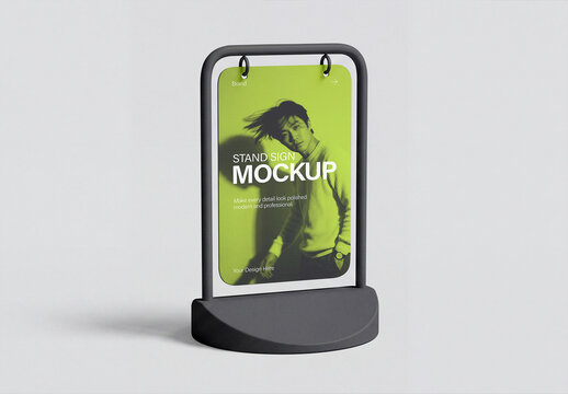 Countertop Stand Sign Mockup