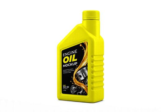 Engine Oil Bottle Packaging Mockup