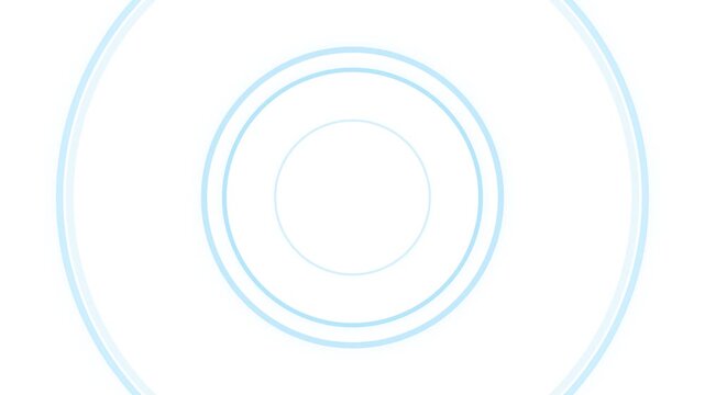 Minimal concentric blue rings on clean white background.