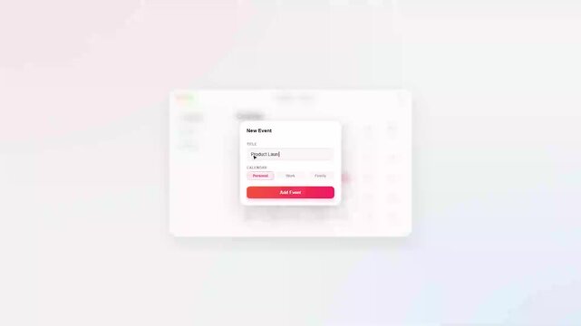 Modern UI animation of login interface, digital software dashboard with pop-up window, clean white application interface design for web development