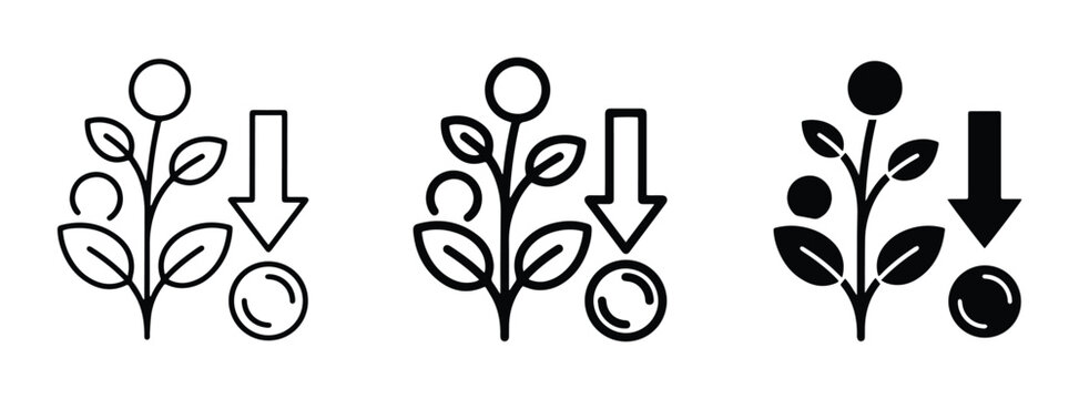 Plant growth decline icon
