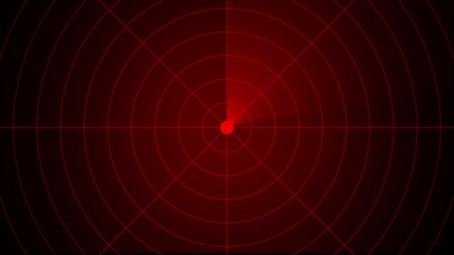 Radar scanning animation with rotating detection signal interface.  Radar screen showing scan results, multiple targets detected.