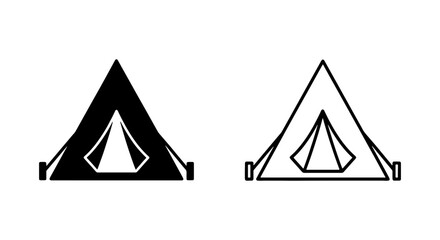 Camping tent vector icons, minimalist outdoor adventure symbols for web and mobile design © Md