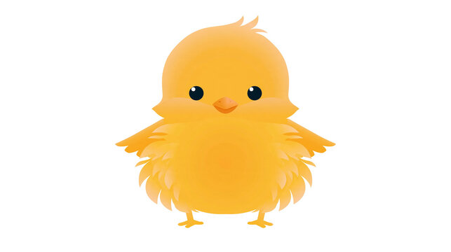 Isolated cute fluffy yellow baby chick illustration perfect for spring and Easter designs