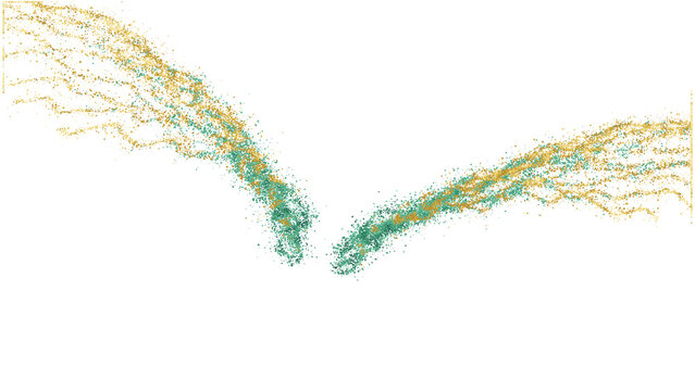 Abstract 3D Illustration of Neural Pathways and Fiber Tractography on White Background