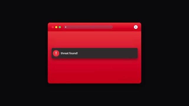 Mac os motions download virus demonstration, ilustration of download virus on computer, flat style, dark, 4k
