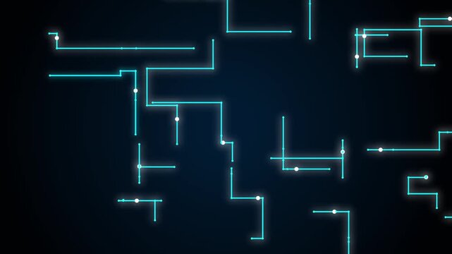 Cyan Futuristic Circuit Lines Digital Technology Background