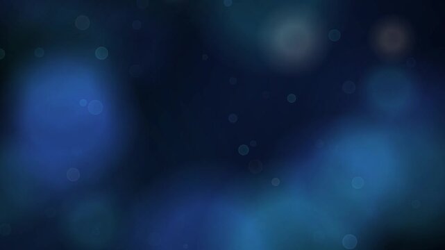 Soft bokeh lights background loop animation on dark background for calm dreamy abstract blur backdrop and elegant presentation