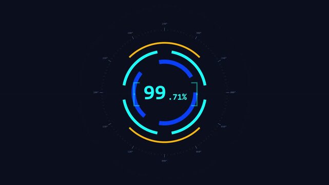 Concentric Target Global Telemetry Dial Cybernetic HUD Motion Background - 4K 60fps Infinite Loop