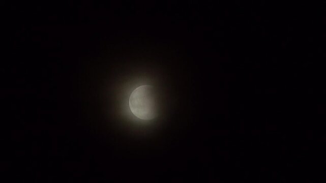 Moon full clouds eclipse heavy noise diffused haze sped up timelapse