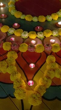 Clay diya lamps lit during diwali celebration, Diwali, or Deepavali, is India's biggest and most important holiday.