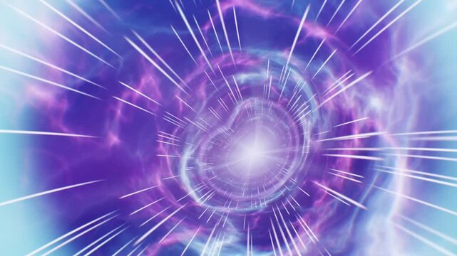 Hyperspace Wormhole Spacetime Tunnel with Glowing Energy and Stars