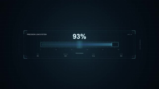 Futuristic Digital HUD Loading Screen With Progress Bar