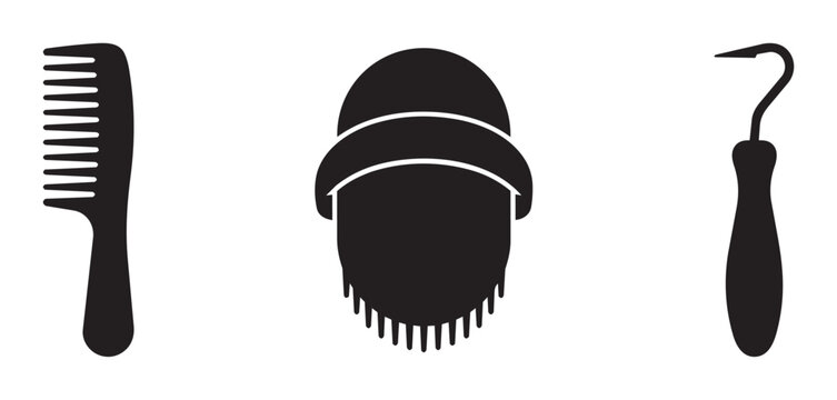 Grooming tool set with comb, beard brush and dental pick for personal care and hygiene