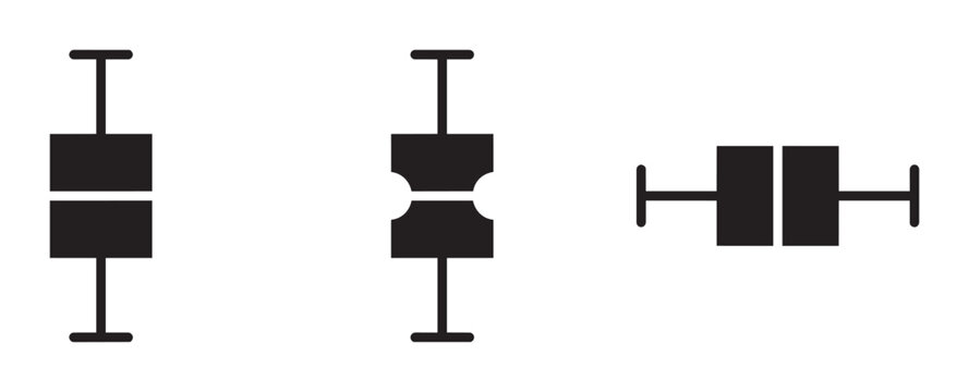 Box plot icons set with statistical data visualization elements, chart design