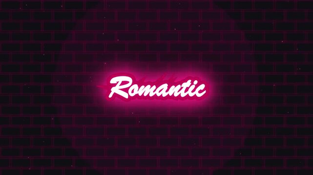 Romantic Pink Neon Script Sign on Dark Brick Wall