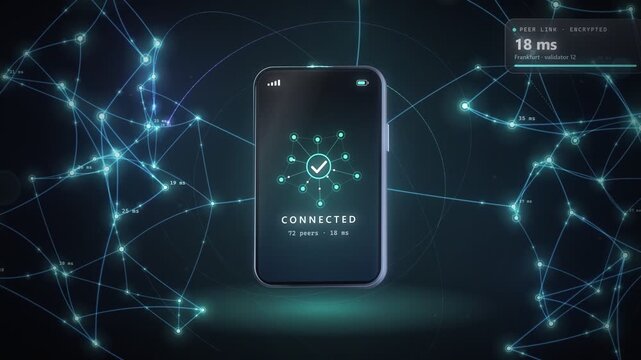cryptocurrency hardware wallet secure blockchain transaction confirmation with digital network and phone interface