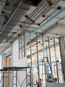 Ceiling conduits and partition framing