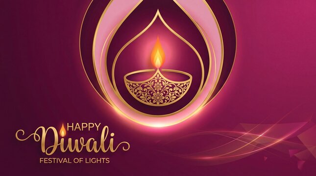 Happy Diwali vector illustration. Festive Diwali and Deepawali card. The Indian festival of lights