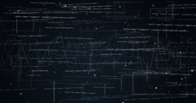 Abstract digital code and data grid background